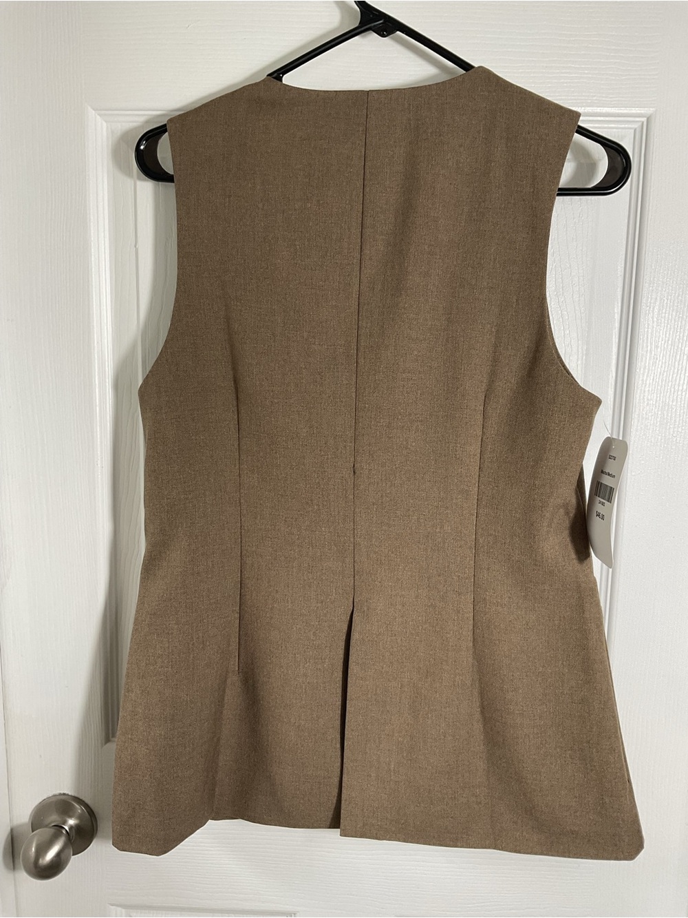 Mustard Seed Women’s Medium Taupe Tailored Vest Sleeveless Button Front Longline - Picture 3 of 13